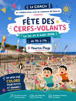 Affiche calendrier des festivals de cerfs-volants 2026 - Hourtin Plage (33)