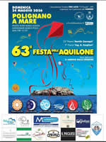 Affiche calendrier des festivals de cerfs-volants 2026 - Polignano a Mare - IT